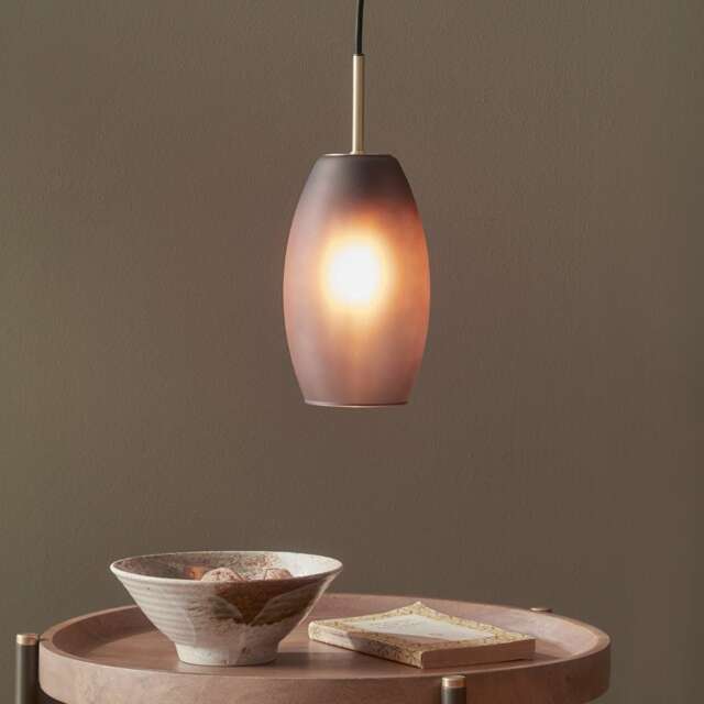 Grey Ombre Frosted Glass Pendant