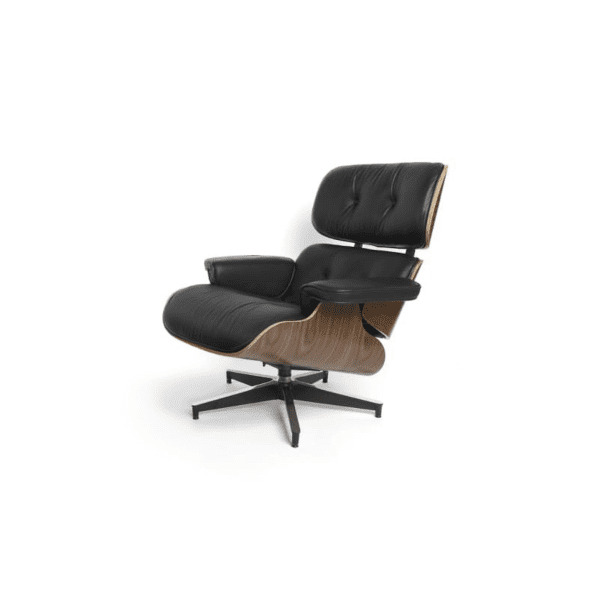 Eames Style Lounge Chair Only (Without Ottoman) – Black Knoll Style Legs - Tall Version - image 1