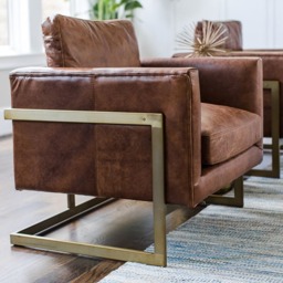 London Vintage Leather Armchair - thumbnail 2