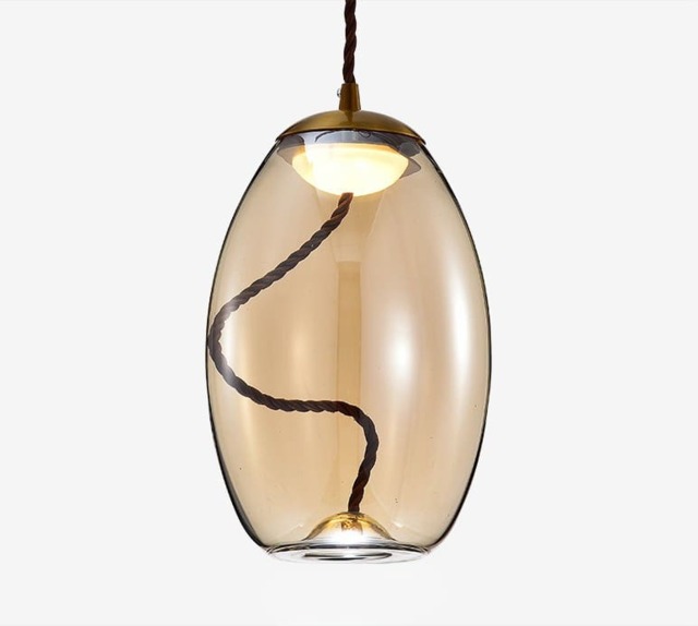 Oval Glass Hanging Ceiling Light - image 1