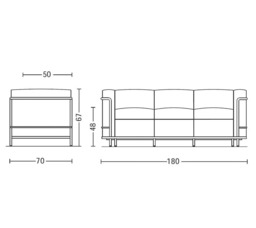 LC2 Sofa 3 Seater - thumbnail 4