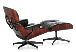 Eames Style Lounge Chair With Ottoman - Vitra Style Legs - thumbnail 4