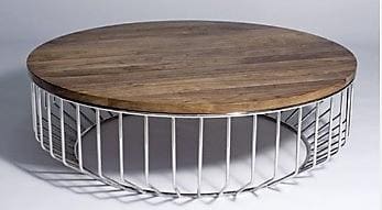 Reza Feiz Style Wood Top Coffee Table - image 1