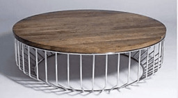Reza Feiz Style Wood Top Coffee Table - thumbnail 3