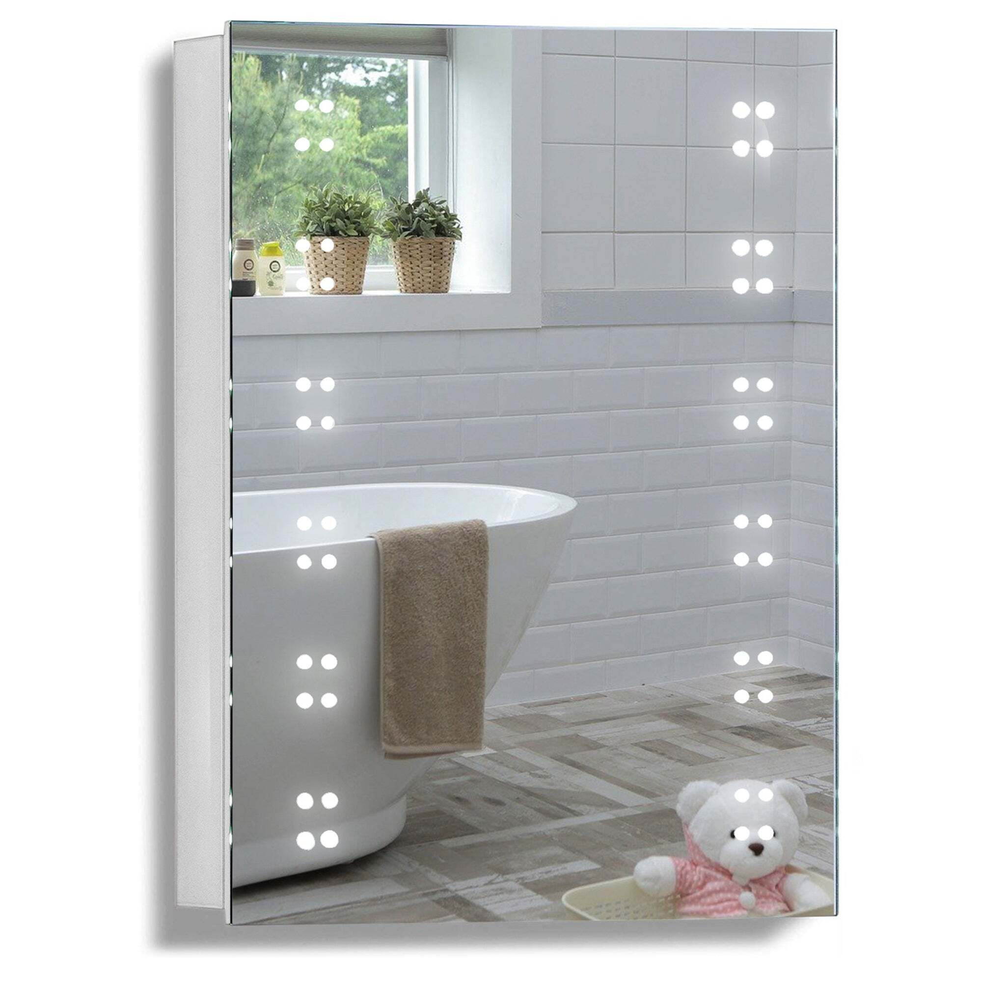 Altair LED Illuminated Bathroom Mirror Cabinet CABM16 Size-70Hx50Wx15Dcm