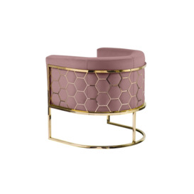 Alveare Tub Chair Brass - Blush pink