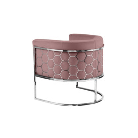 Alveare Tub Chair Silver - Blush pink