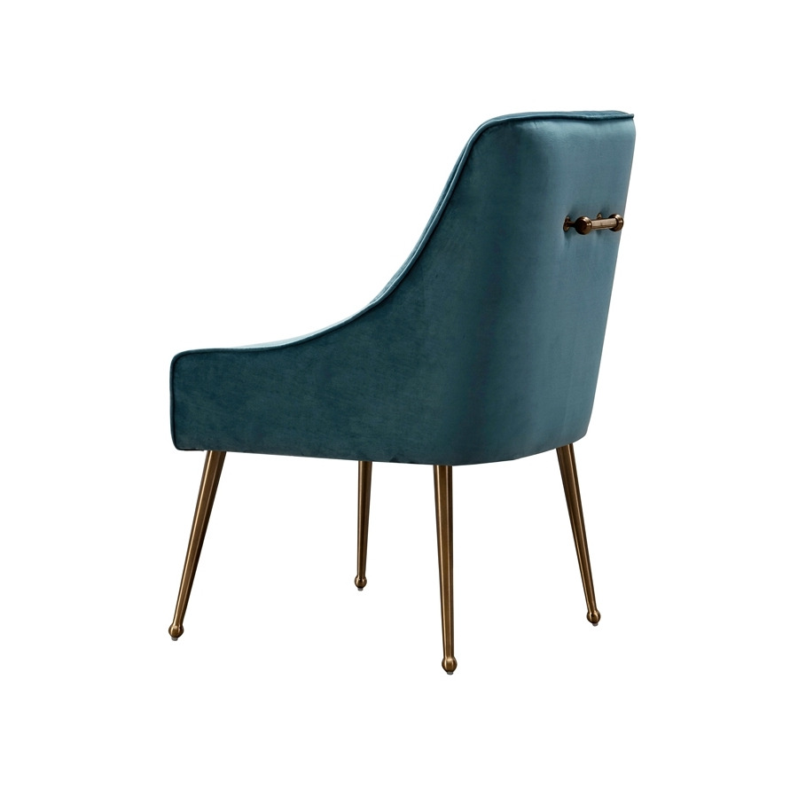 Mason Dining Chair Peacock - Brushed Gold Legs