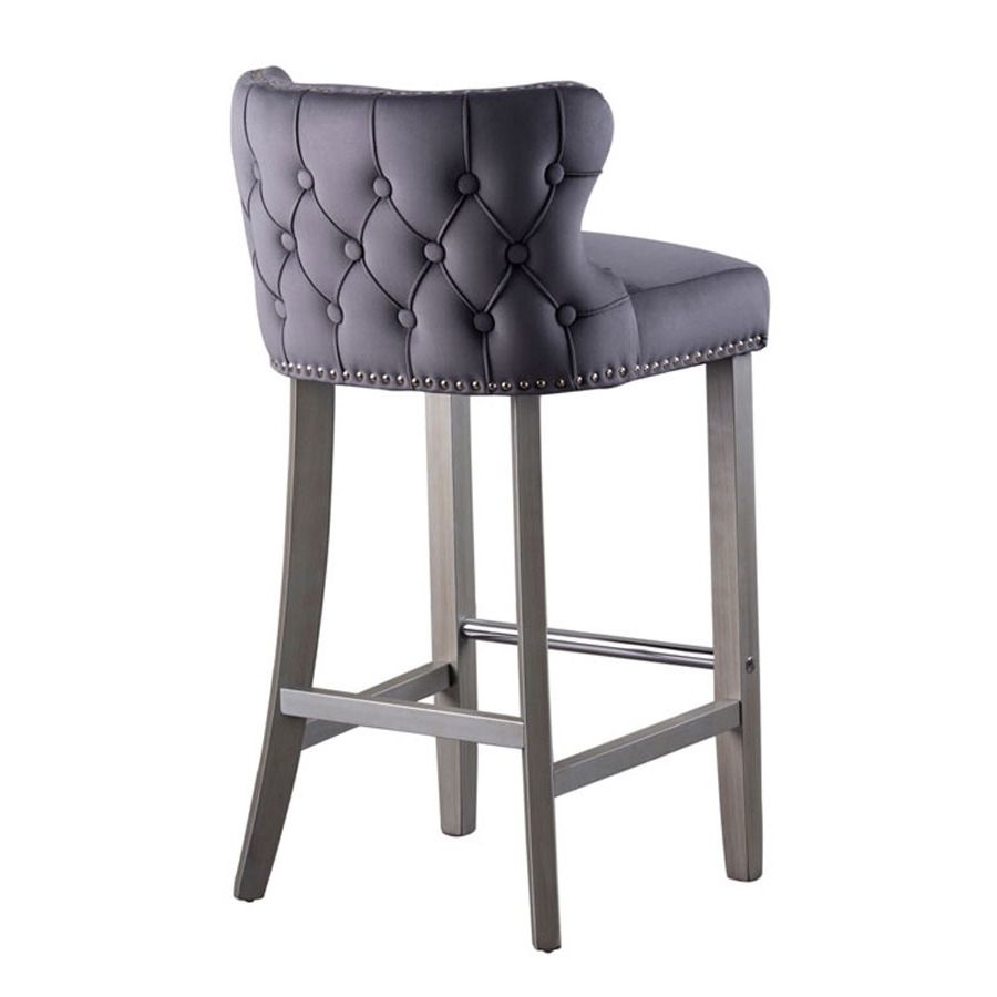 Margonia Bar Stool – Storm Grey with Pewter Legs