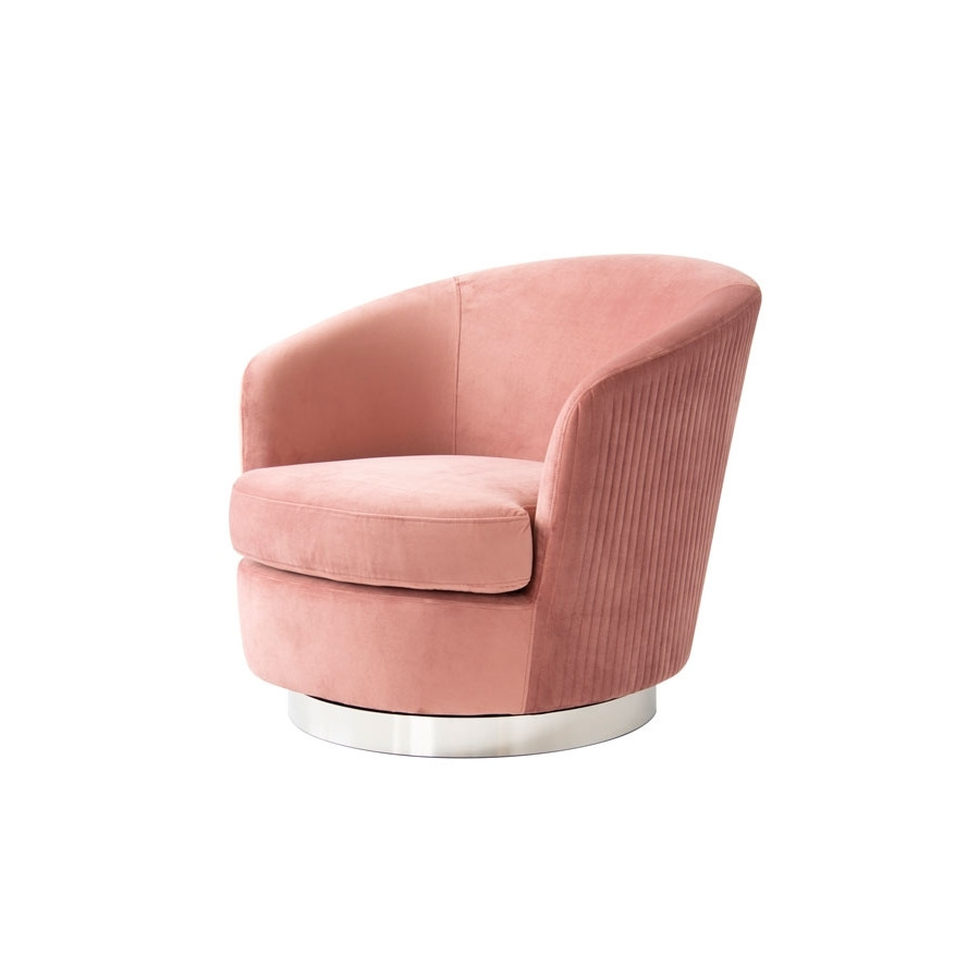 Melville Swivel Chair Blush Pink- Silver Base