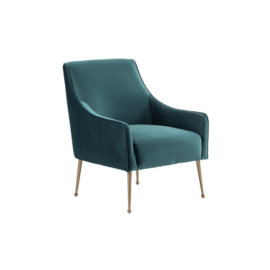 Mason lounge Chair - Peacock - Brushed Gold Legs