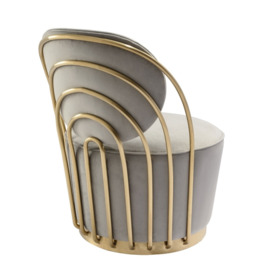 Cascade Brass Swivel Chair - Dove Grey