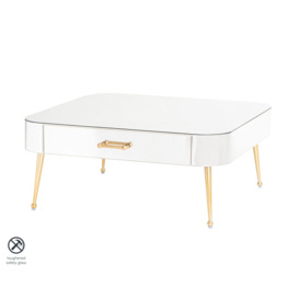 Mason Mirrored Coffee Table – Brushed Gold Legs