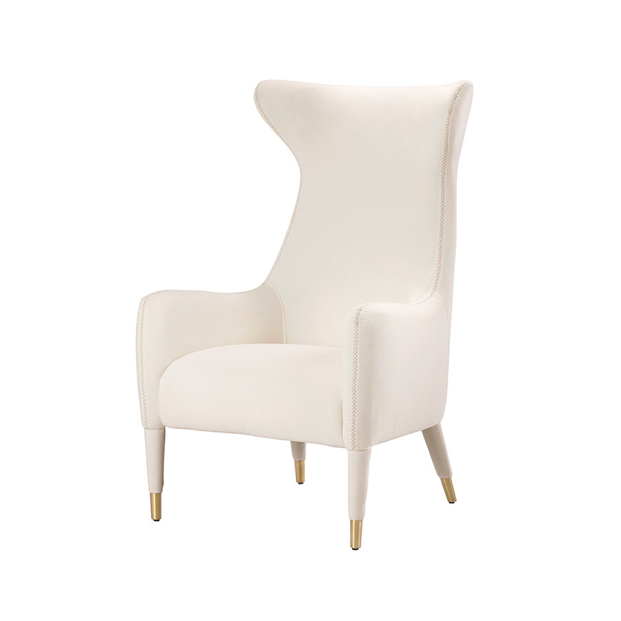 Delta Armchair White - Brushed Gold