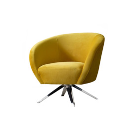 Brodie Swivel Chair - Mustard - Silver Base