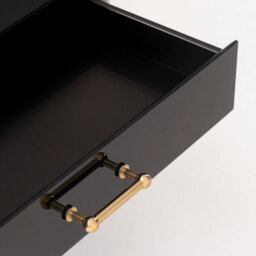 Mason Black Glass Coffee Table – Brushed Gold Legs - thumbnail 3