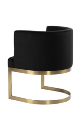 Lasco Dining Chair - Black - Brushed Brass Base - thumbnail 4
