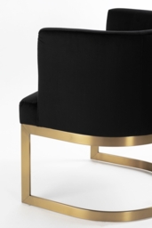 Lasco Dining Chair - Black - Brushed Brass Base - thumbnail 5