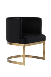 Lasco Dining Chair - Black - Brushed Brass Base