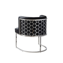 Alveare Dining Chair Silver – Black Faux Leather - thumbnail 6