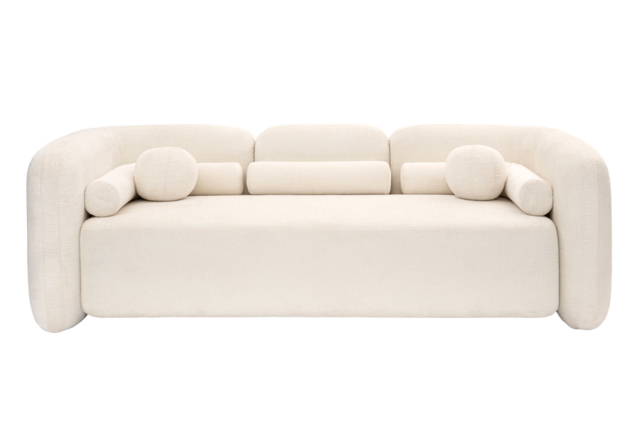 "Munich Three Seat Sofa – Ivory Chenille " - image 1