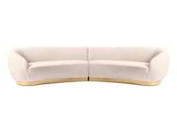 Equinox Six Seat Sofa – Chalk – Brushed Brass Base