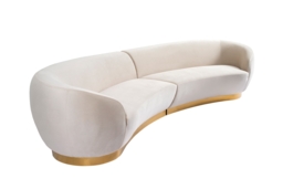 Equinox Six Seat Sofa – Chalk – Brushed Brass Base - thumbnail 4