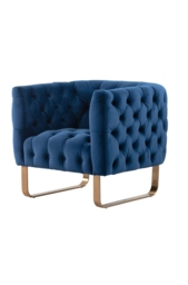 Grosvenor Armchair - Navy Blue - Brushed Brass