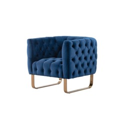 Grosvenor Armchair - Navy Blue - Brushed Brass - thumbnail 6