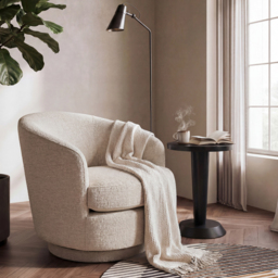 Melville Swivel Chair - Light Taupe - thumbnail 2