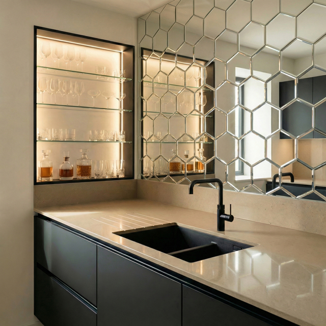 Mirrored Hexagonal Wall Tiles Pack - image 1