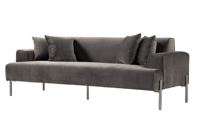Duke Three Seat Sofa - Carbon - Silver base - image 1