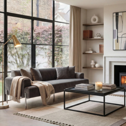 Duke Three Seat Sofa - Carbon - Silver base - thumbnail 2