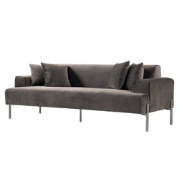 Duke Three Seat Sofa - Carbon - Silver base - thumbnail 6