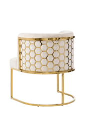 Alveare Dining chair Brass - Light Taupe - thumbnail 1