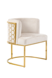 Alveare Dining chair Brass - Light Taupe - thumbnail 5