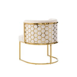 Alveare Dining chair Brass - Light Taupe - thumbnail 8