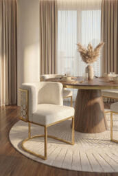 Alveare Dining chair Brass - Light Taupe - thumbnail 7
