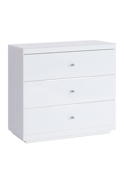 Pimlico White Glass Three Drawer Chest - image 1