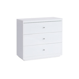 Pimlico White Glass Three Drawer Chest - thumbnail 4