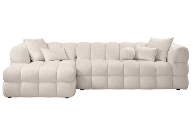 Berlin Left Hand Corner Sofa – Light Taupe Chenille - image 1