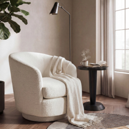 "Melville Swivel Chair - Ivory " - thumbnail 2