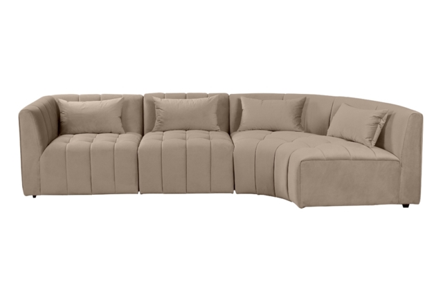 Essen Right Hand Curved Corner Sofa – Taupe - image 1