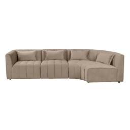 Essen Right Hand Curved Corner Sofa – Taupe - thumbnail 7