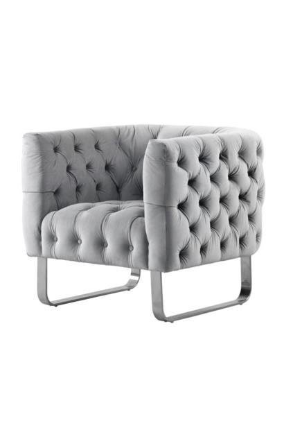 Grosvenor Armchair - Dove Grey - Brushed Silver - image 1