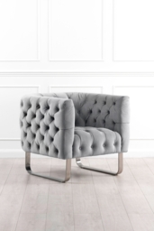 Grosvenor Armchair - Dove Grey - Brushed Silver - thumbnail 5