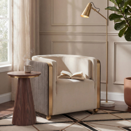 Ozman Lounge Chair - Chalk/Mink - thumbnail 2