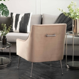 Mason lounge Chair - Taupe – Silver Legs - thumbnail 2