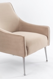 Mason lounge Chair - Taupe – Silver Legs - thumbnail 5