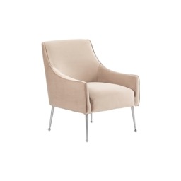 Mason lounge Chair - Taupe – Silver Legs - thumbnail 5